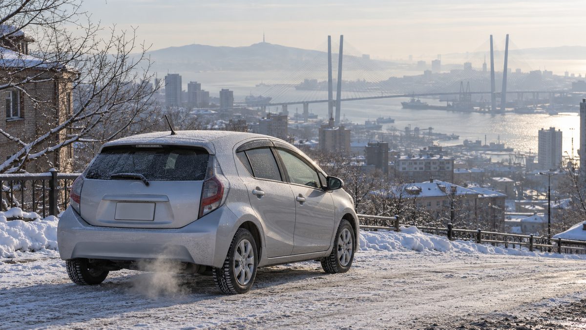 Гибрид Toyota Aqua зимой во Владивостоке Гибрид Toyota Aqua зимой во Владивостоке