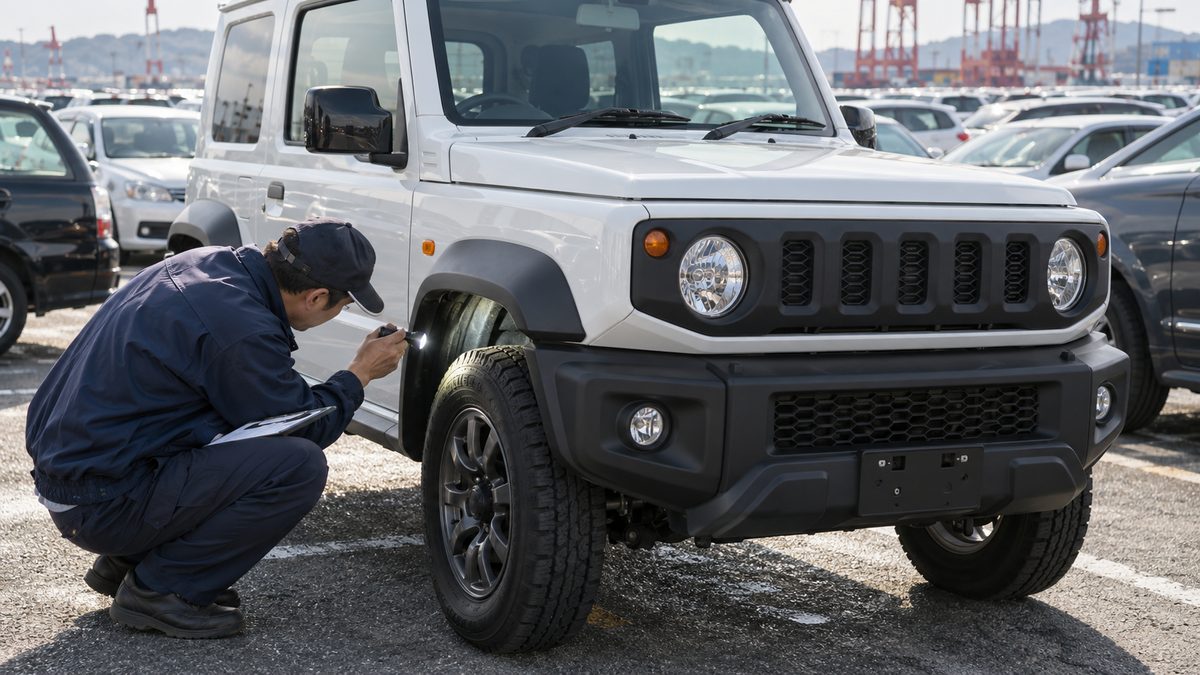 Осмотр Suzuki Jimny на японской аукционной стоянке